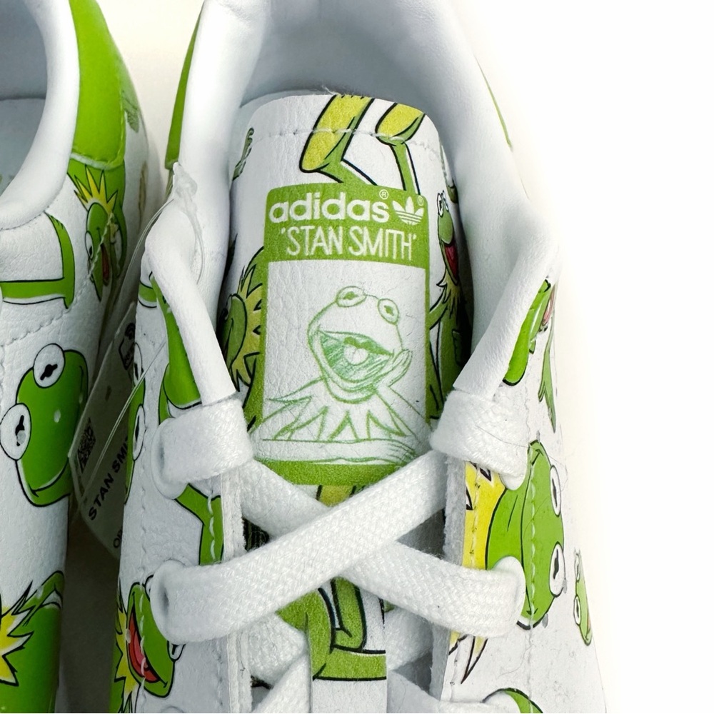 Adidas Stan Smith Disney Muppets Kermit the Frog Sneaker Kids Size 3.5 Shoes - Picture 9 of 11